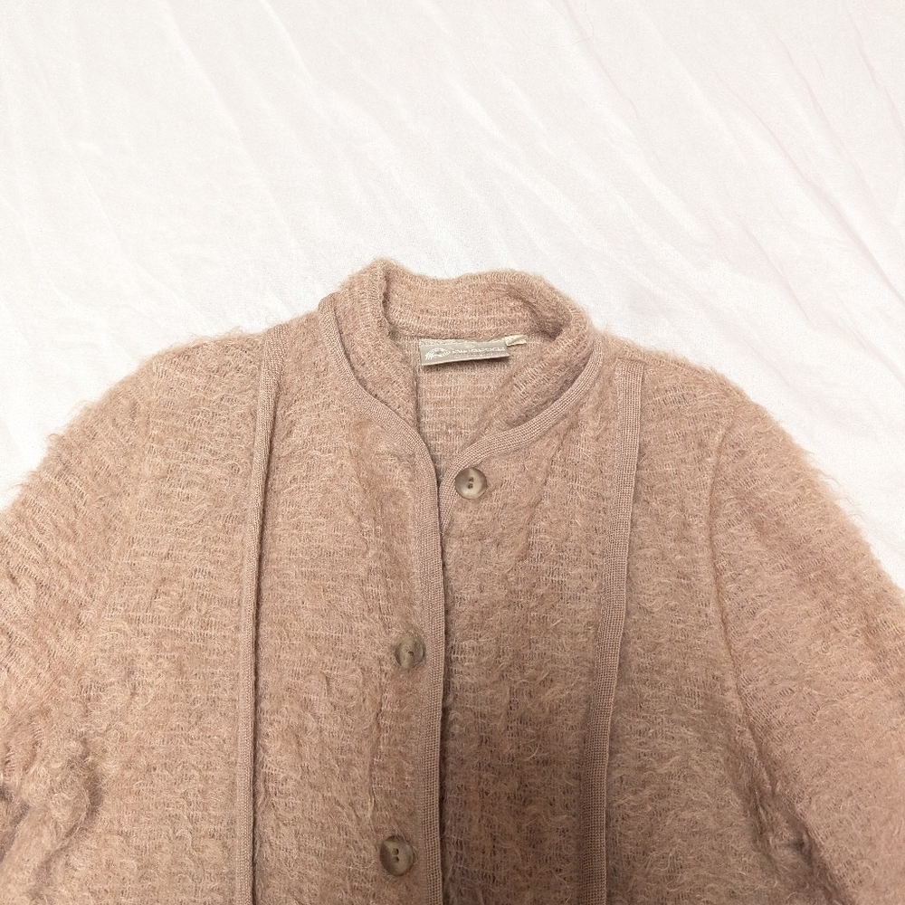 Pitlochry Mohair Wool Scottish Vintage Cardigan Coat  Textured With Pockets - Picture 2 of 12
